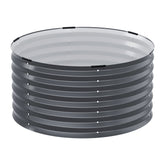 Raised Garden Bed Circular Planter Box 90X45cm Galvanised Steel
