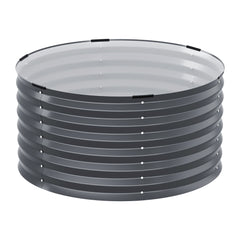 Raised Garden Bed Circular Planter Box 90X45cm Galvanised Steel