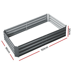 Raised Garden Beds 2of 150x90cm Planter Box Raised Container Galvanised Herb
