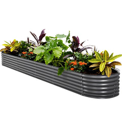 Raised Garden Bed Oval Planter Box - 320X80X42cm