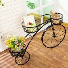 Iron Bicycle Plant Stand Rack Indoor Outdoor Garden