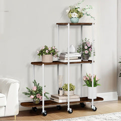 Plant Stand with Wheels Indoor Outdoor Flower Rack Display