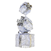 Christabelle 83cm Triple Christmas Silver Giftbox Stack Display with Lights