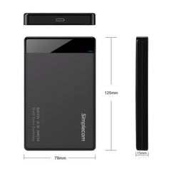 Simplecom SE109 Tool-free 2.5" SATA HDD SSD to USB-C Enclosure USB 3.2 Gen 1