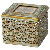 Ornate Square Trinket Box w Photo Lid 11cm