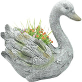 Elegant Swan Planter w Hole + Plug 34cm