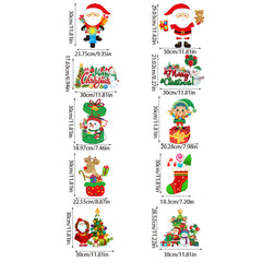 Set of 10 Christmas Hanging Door Decorations - Santa, Snowman, Stocking, and Gingerbread Ornaments (3 set, 30 pieces)