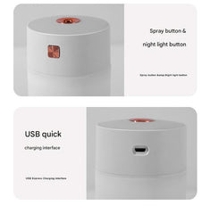 Gray 300ml USB Air Humidifier - Quiet Mini Humidifier for Bedroom, Office, Car