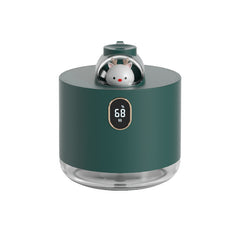 Green Adorable Space Capsule Humidifier - Portable USB Cool Mist Maker with LED Display & Ambient Night Light