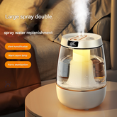 White 3.5L Smart Cool Mist Humidifier with Dual Nozzle & Digital Display - Ultra-Quiet Air Purifier for Bedroom and Office