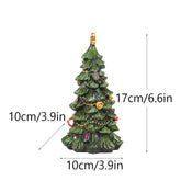 Miniature Decorated Christmas Tree Tabletop Ornament - Holiday Village Display Decoration(green)