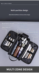 Large Capacity PU Leather Toiletry Bag - Multi-Compartment Dopp Kit & Cosmetic Organizer(Brown)