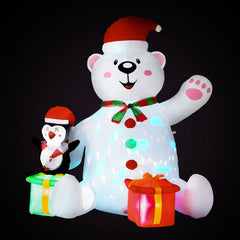 Jingle Jollys Christmas Inflatable Bear 1.8M Height LED Outdoor Decorations Illuminated