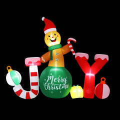 Jingle Jollys Christmas Inflatable Gingerman Joy 3M Long Outdoor Decorations Illuminated