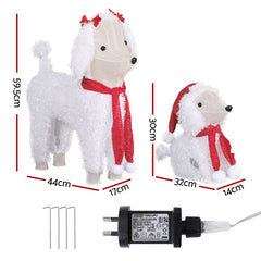 Jingle Jollys Christmas Lights 60 LED Fairy Light 2pcs Dog Decorations Set