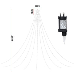 Jingle Jollys 3.8M Christmas Lights Waterfall String Light 340 LED