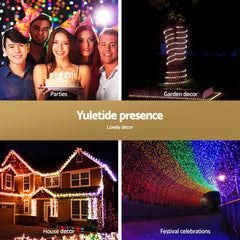 20M Christmas Lights String Rope Light Decorations 600 LED Colorful Jingle Jollys