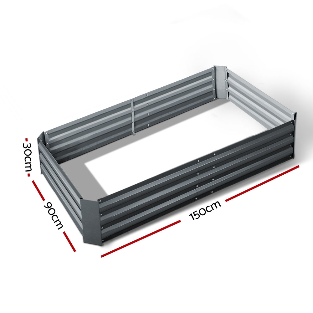 Raised Garden Bed 150x90cm Planter Box Raised Container Galvanised Steel