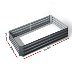 Raised Garden Bed 150x90cm Planter Box Raised Container Galvanised Steel