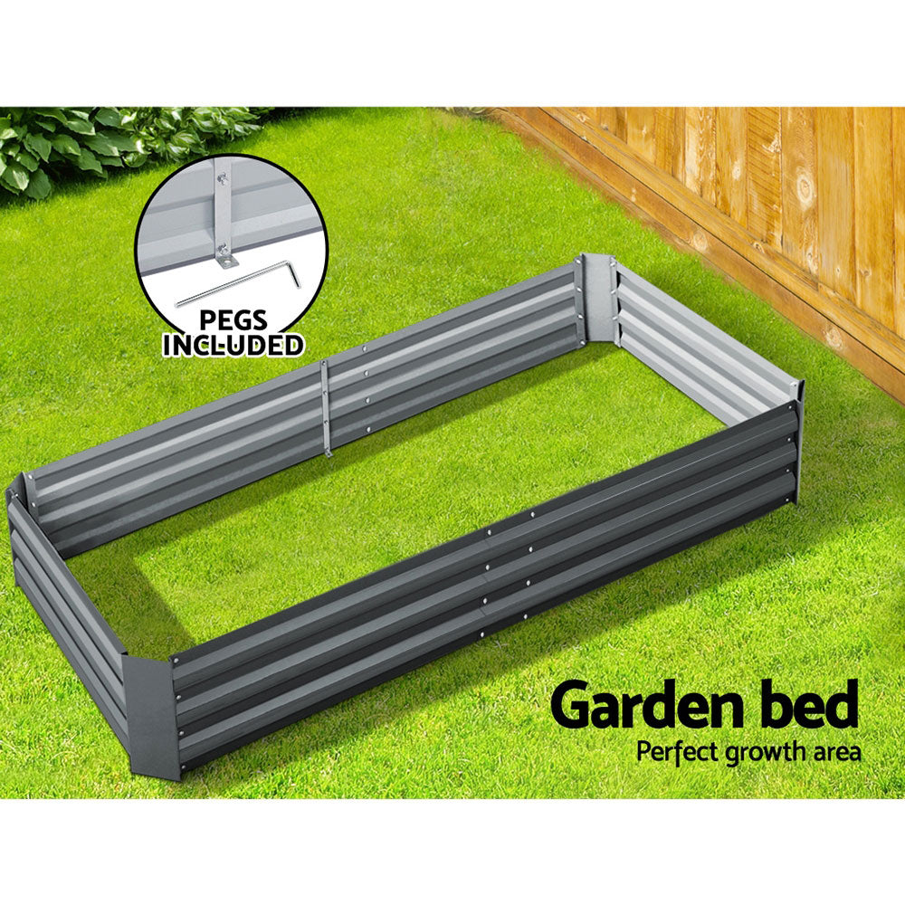 Raised Garden Bed 210x90cm Planter Box Raised Container Galvanised Steel