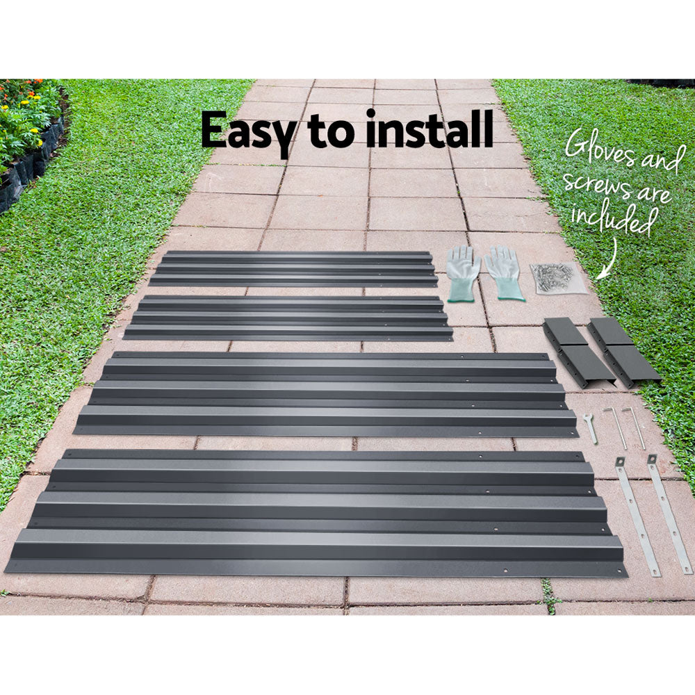 Raised Garden Bed 210x90cm Planter Box Raised Container Galvanised Steel