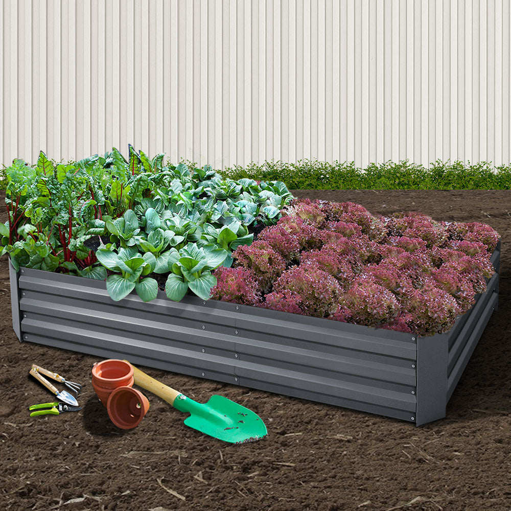 Raised Garden Bed 210x90cm Planter Box Raised Container Galvanised Steel