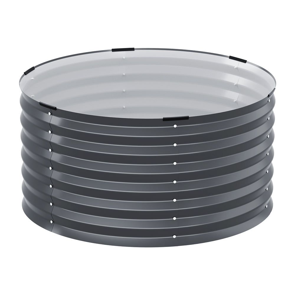 Raised Garden Bed Circular Planter Box 90X45cm  Galvanised Steel