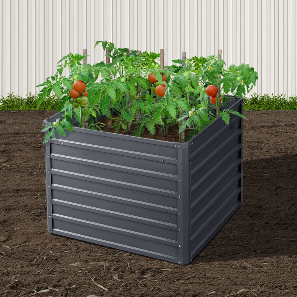 Raised Garden Beds 2 of 100x100x77cm Planter Box Galvanised