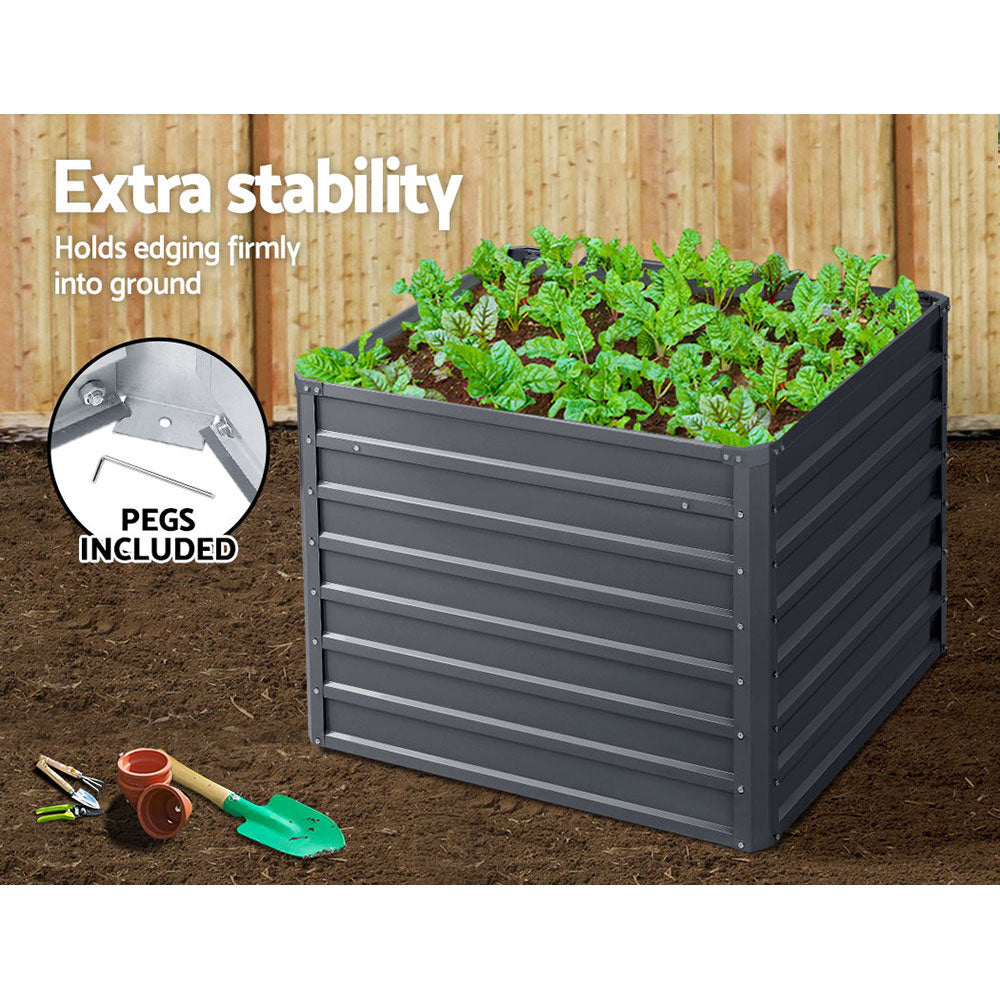 Raised Garden Beds 2 of 100x100x77cm Planter Box Galvanised
