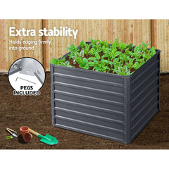 Raised Garden Beds 2 of 100x100x77cm Planter Box Galvanised