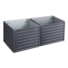 Raised Garden Beds 2 of 100x100x77cm Planter Box Galvanised