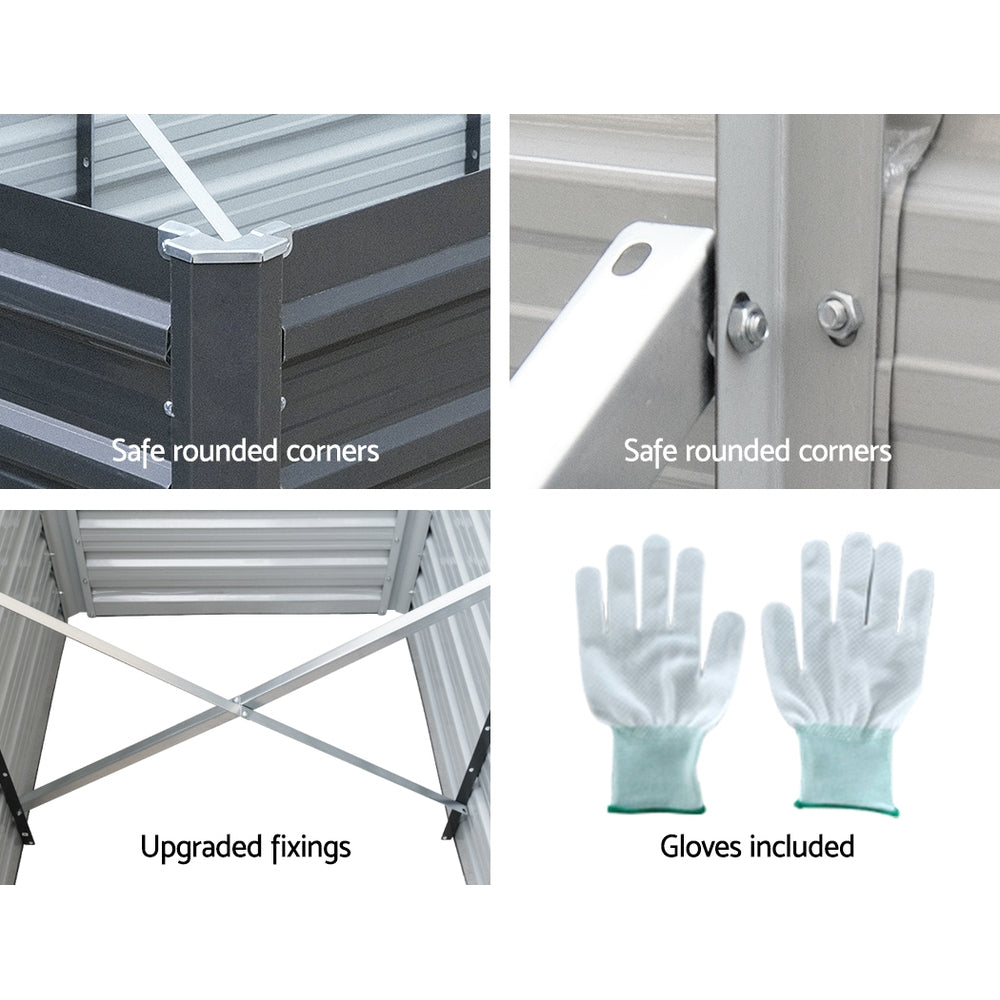 Raised Garden Bed Rectangular Planter Box - 320x80x77cm