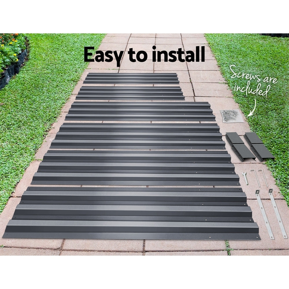 Raised Garden Bed 2 of 210x90cm Planter Box Raised Container Galvanised Herb