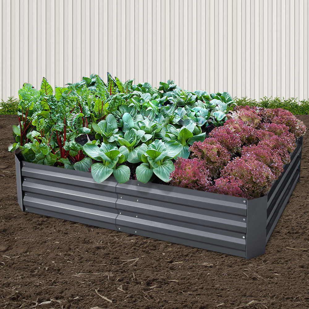 Raised Garden Beds 2of 150x90cm Planter Box Raised Container Galvanised Herb