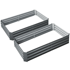 Raised Garden Beds 2of 150x90cm Planter Box Raised Container Galvanised Herb
