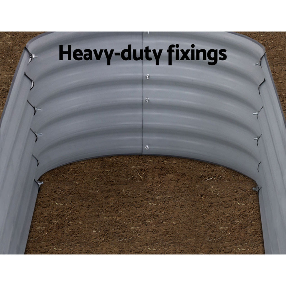 Raised Garden Bed Oval Planter Box - 160X80X42cm