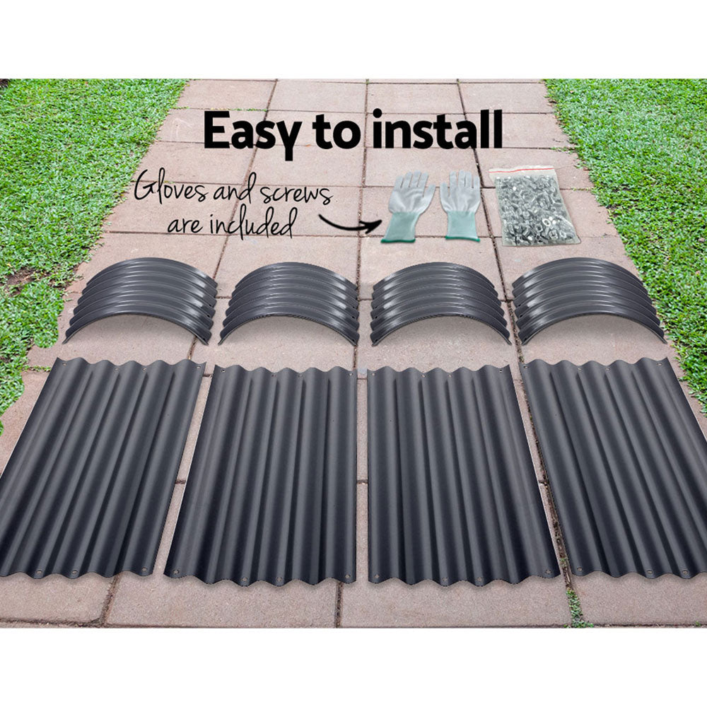 Raised Garden Bed Oval Planter Box - 160X80X42cm