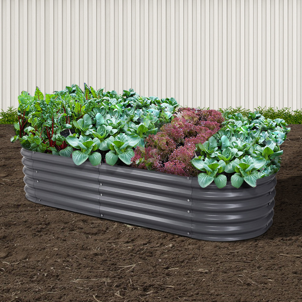 Raised Garden Bed Oval Planter Box - 160X80X42cm