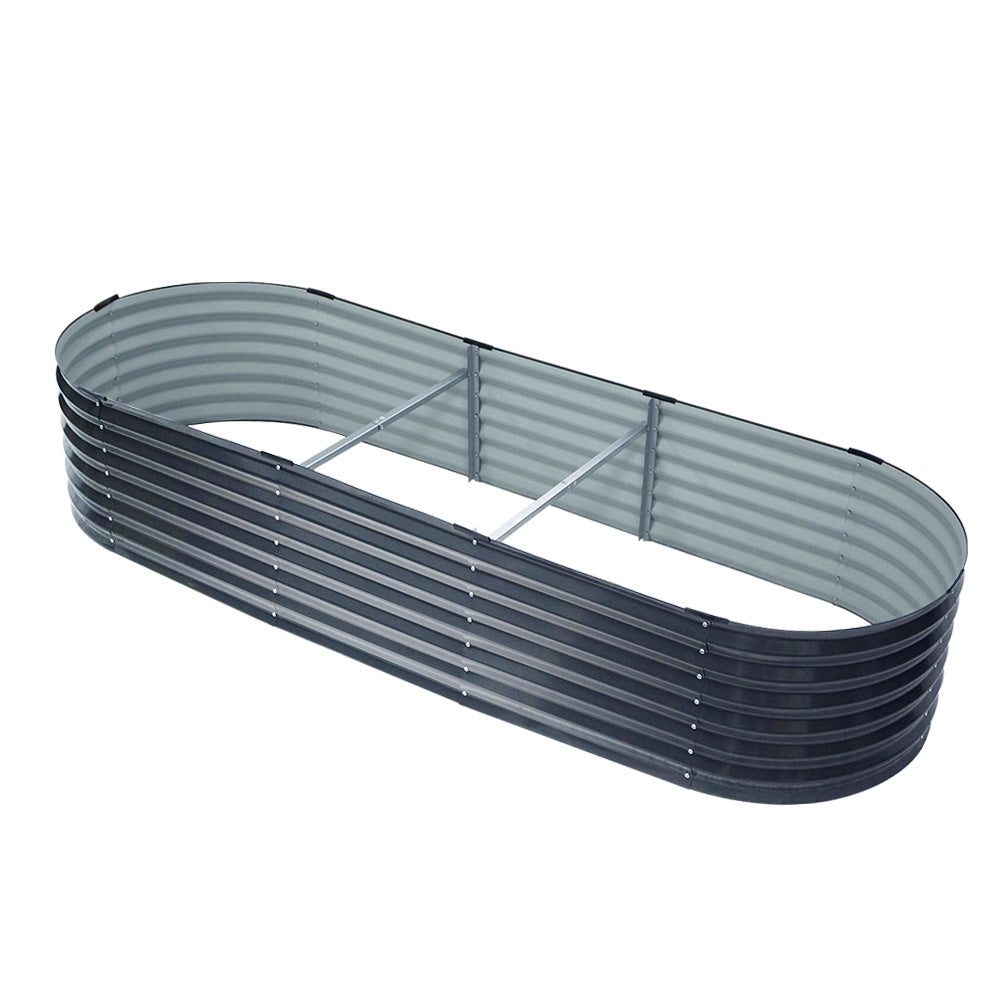 Raised Garden Bed Oval Planter Box - 240X80X42cm  Planter Box