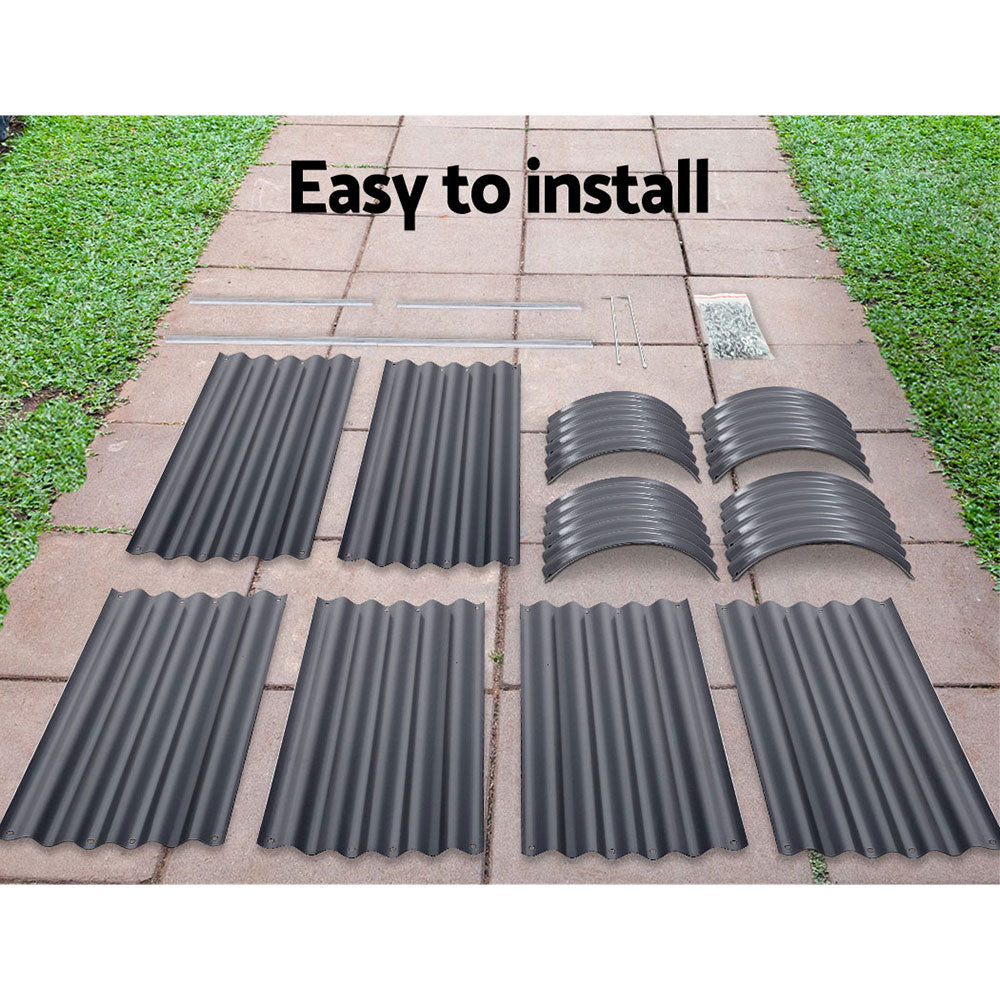 Raised Garden Bed Oval Planter Box - 240X80X42cm  Planter Box