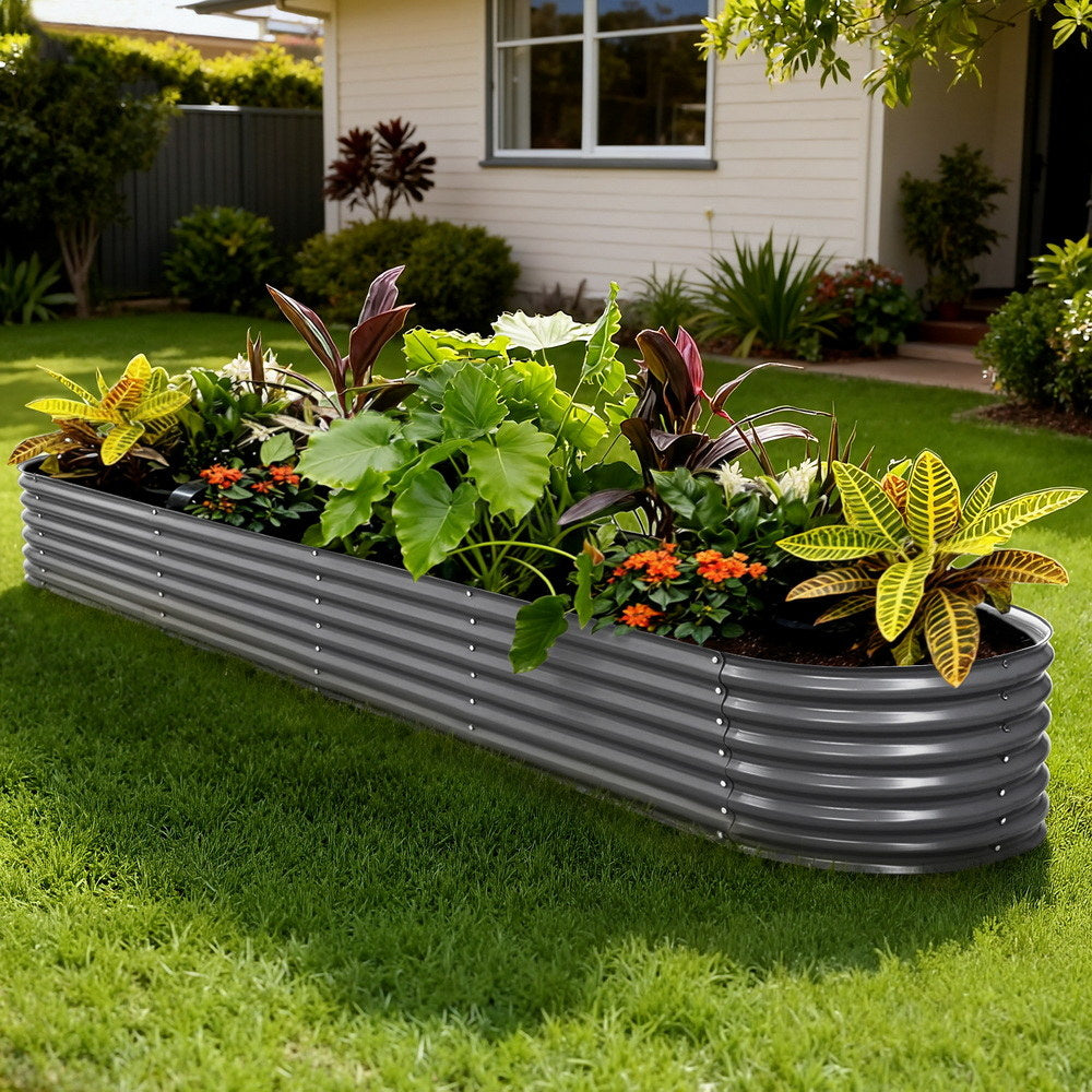 Raised Garden Bed Oval Planter Box  - 320X80X42cm