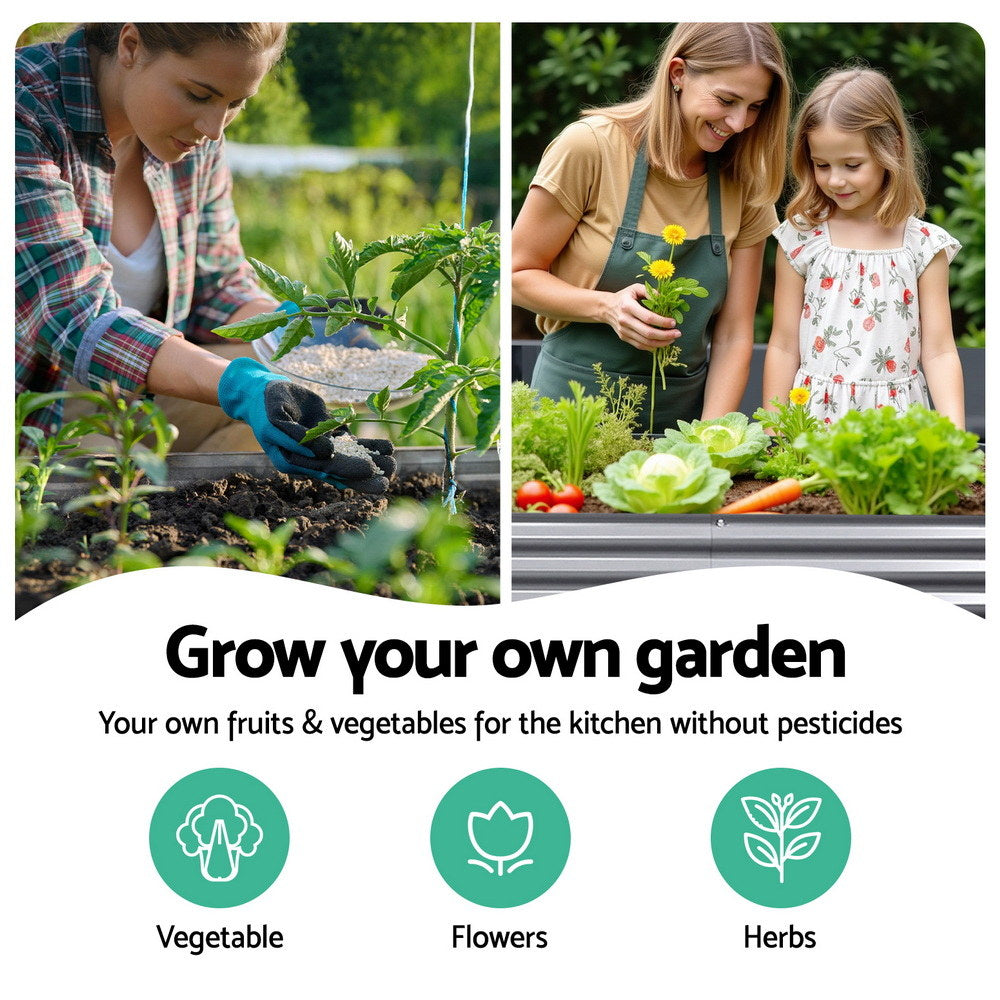 Raised Garden Bed Oval Planter Box  - 320X80X42cm