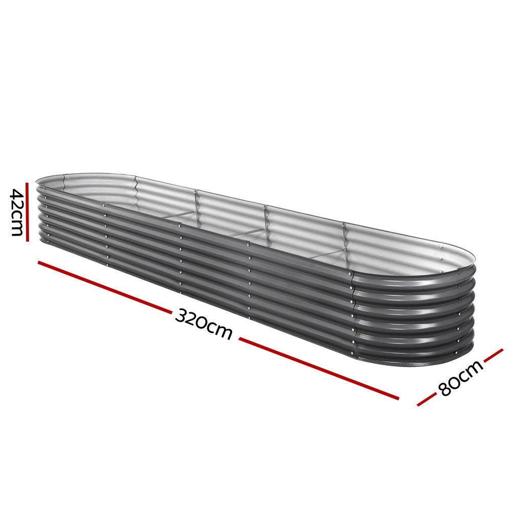 Raised Garden Bed Oval Planter Box  - 320X80X42cm