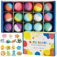 Surprise Toy Bath Bombs for Kids (15-Pack)
