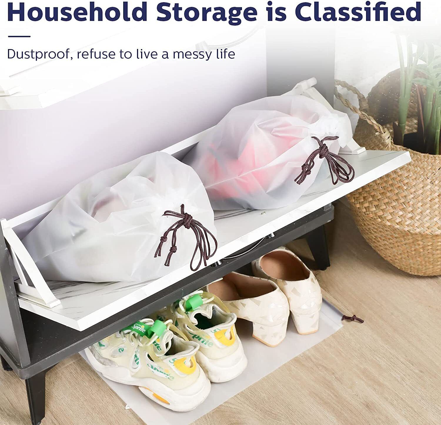 10PCS Travel Shoe Bags Portable Storage Pouch Drawstring Dust Organizer