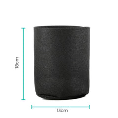 6 Pck 0.6 Gallon Fabric Flower Pots 2.4L Garden Planter Bags Black Felt Root Pouch