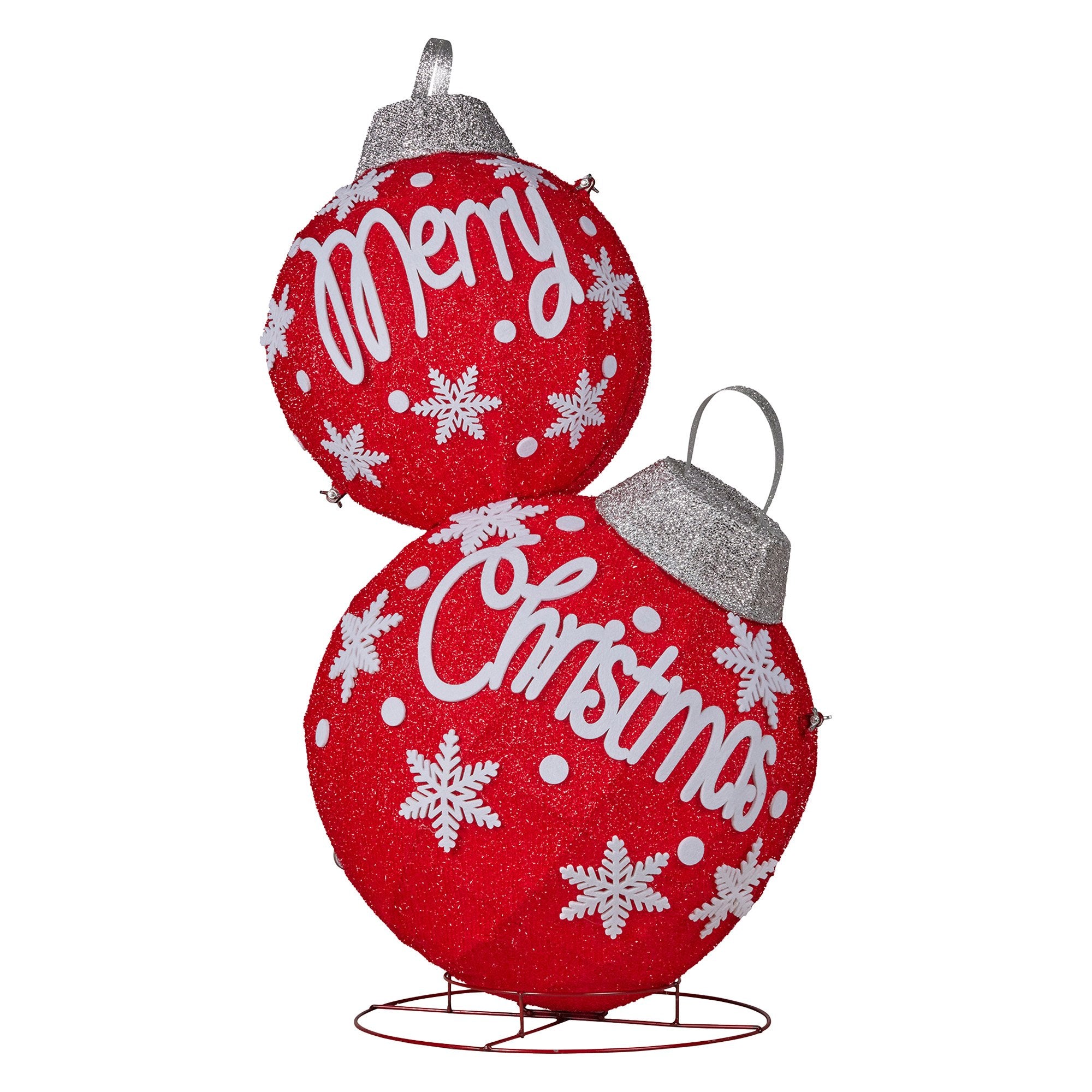 Christabelle Oversized Christmas Bauble Display Warm White Led Lights Glitter