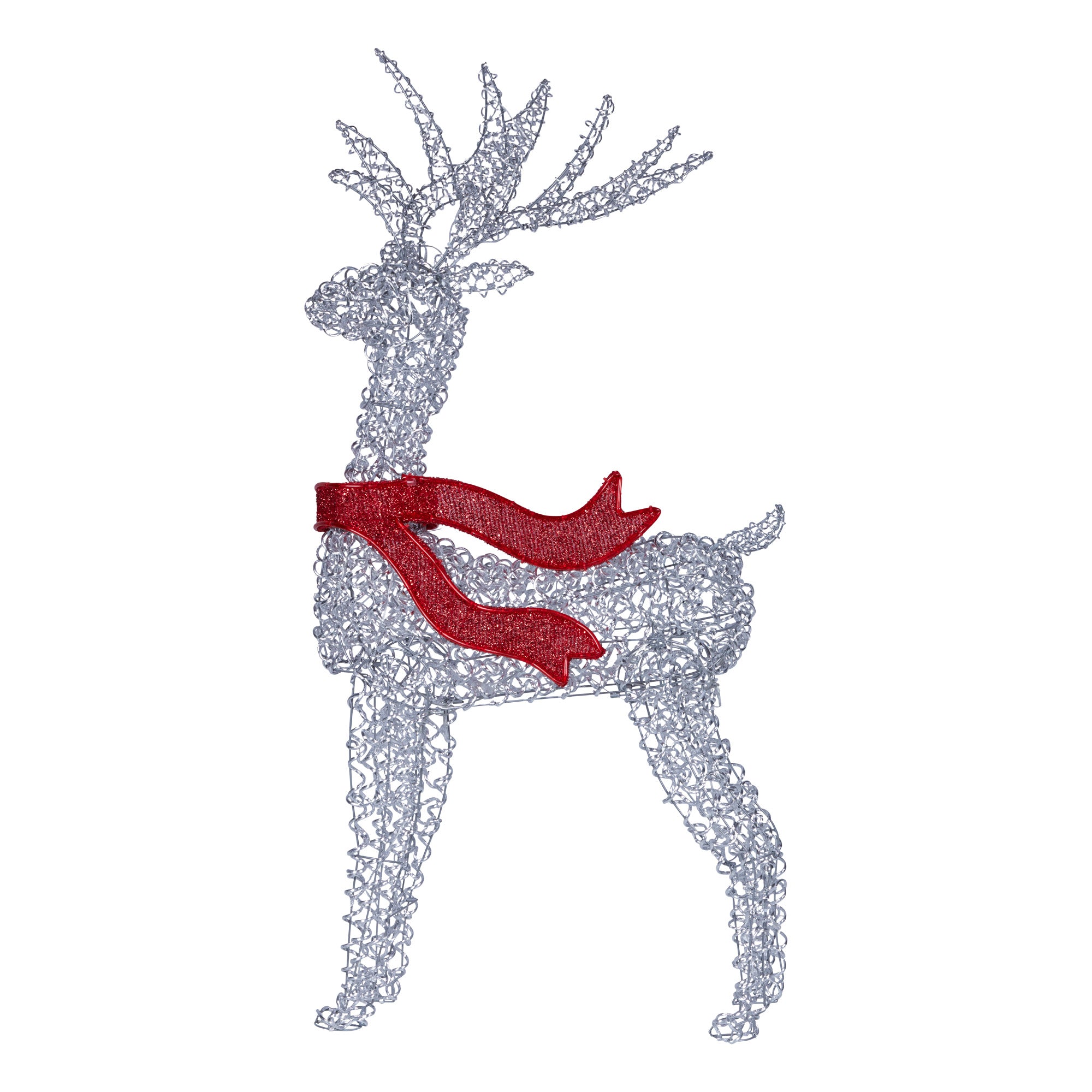 Christabelle Large 1.5m Christmas Reindeer Outdoor Indoor Light-Up Display Decoration Lawn Statue LED Lights Red Bow
