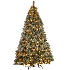 Christabelle Snowy Crown Pine 2.7m Multicolour Pre-Lit Christmas Tree with 2429 Tips