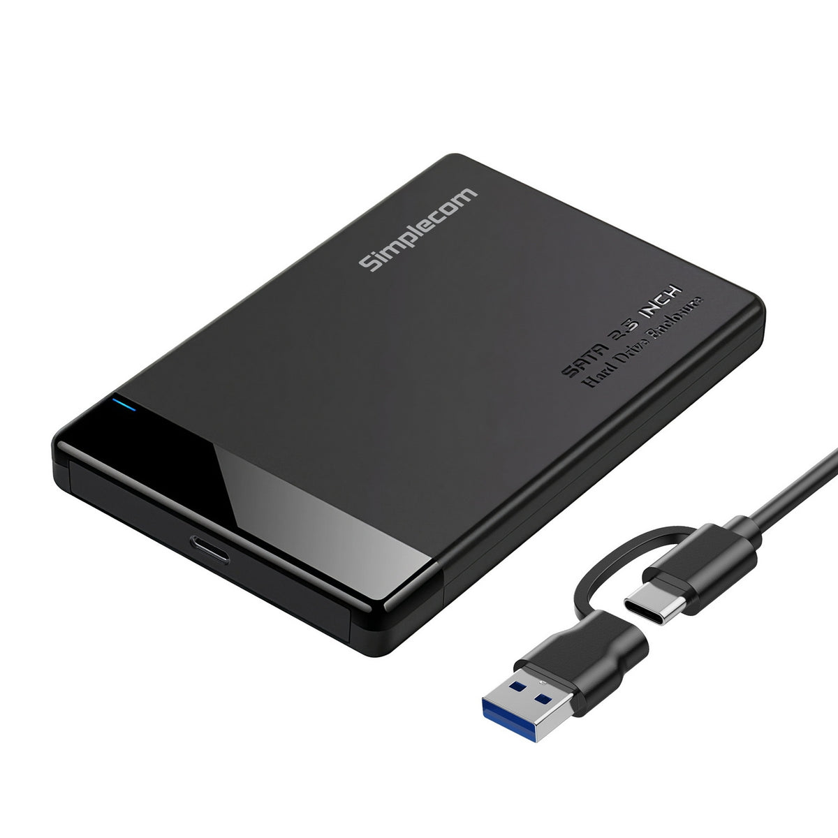 Simplecom SE109 Tool-free 2.5" SATA HDD SSD to USB-C Enclosure USB 3.2 Gen 1